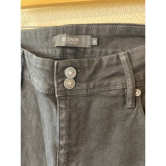 Hudson Jeans Premium Denim True Black Mid Rise Straight Leg Jeans Size 12 - Picture 3 of 10